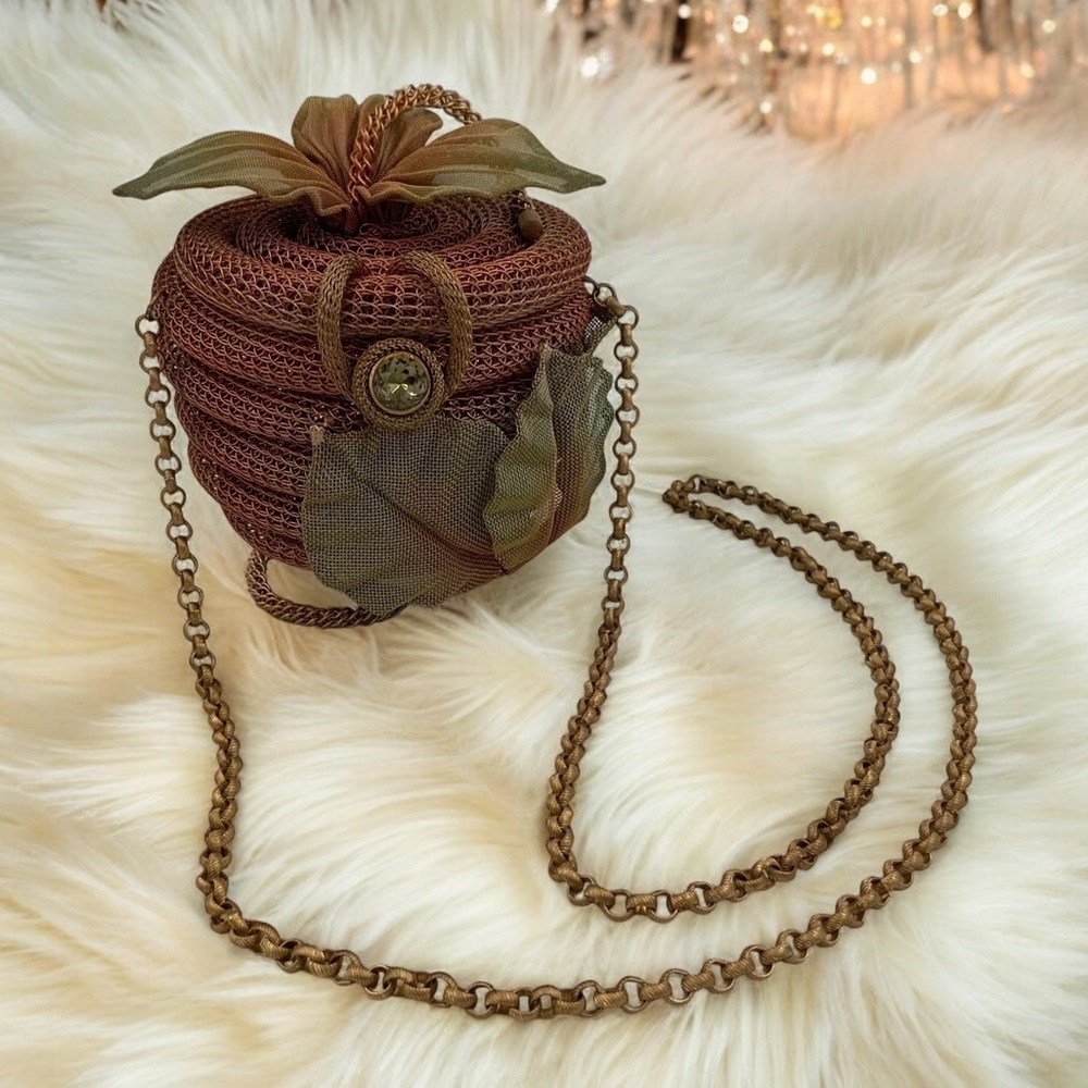 Sarah Cavender Metalworks Handbag Apple Shape, Copper & Gold, Art Collectible